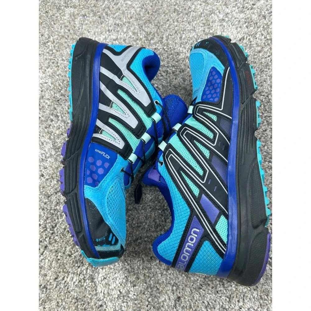 Salomon X-Mission 3 Mens Trail Running Shoes Blue Purple 401080 Size 9.5